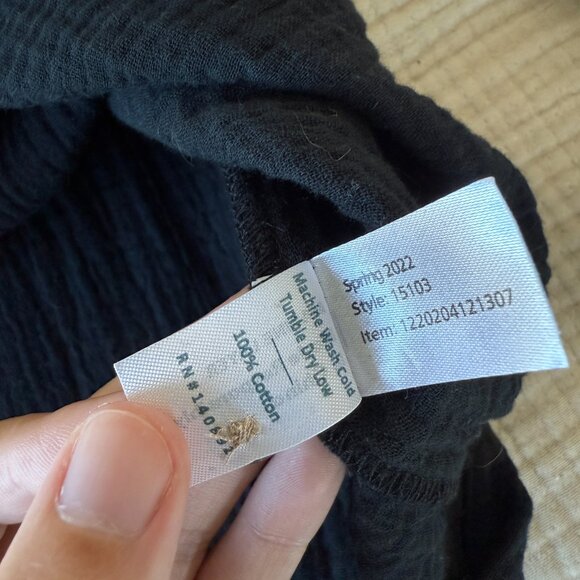 Marine Layer - Colette Doublecloth Top - Small / Black - Picture 3 of 7